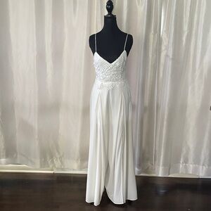 White Spaghetti Playsuit